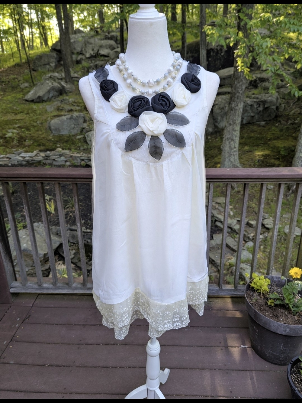 Pussycat London White Floral Appliqué Tunic